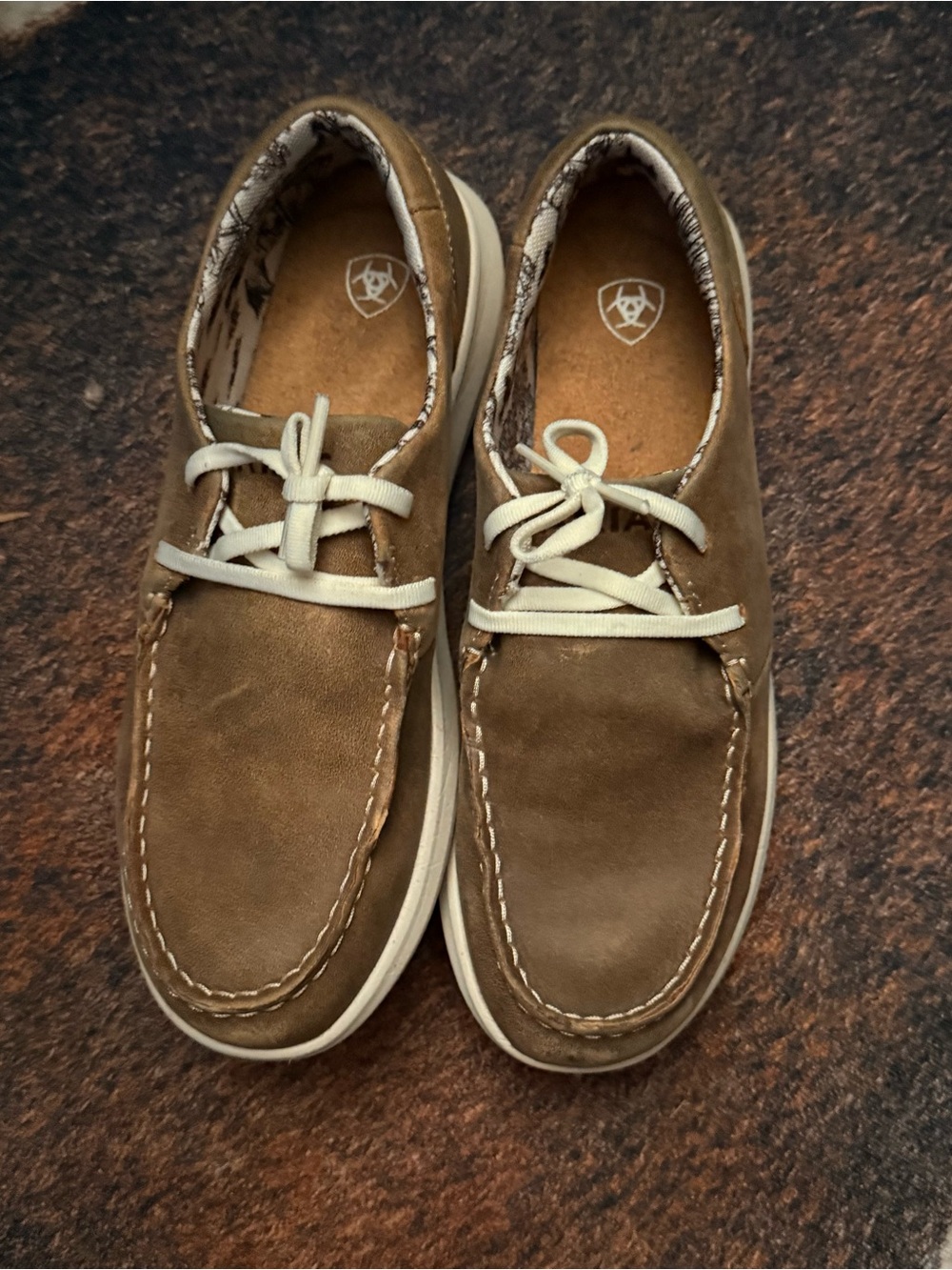Ariat Women's Brown Casual Moc Toe Boat Shoes